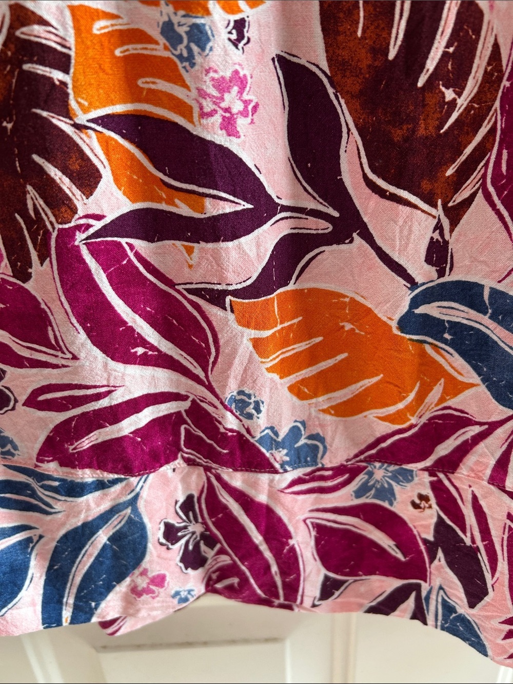 Sonoma 2X Tropical Print Sleeveless Dress Rayon Linen Blend Pockets Plus Size - Picture 12 of 15